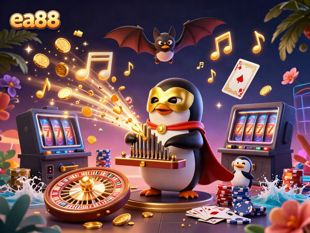 Experience exhilarating wins in the vibrant ea88 casino scene filled with cascading golden coins and thrilling gameplay.